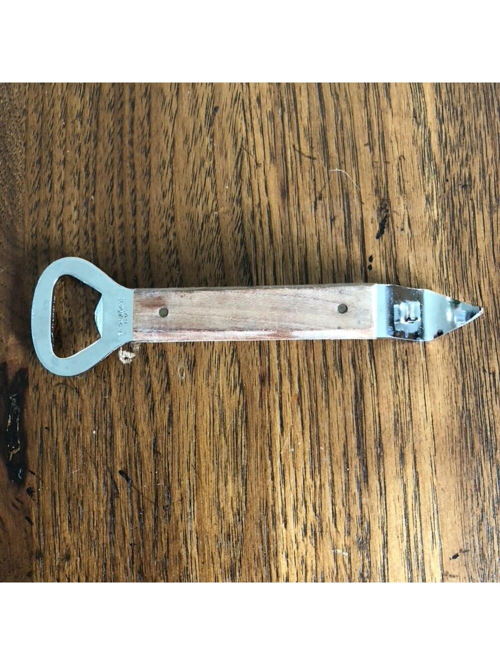 Vintage Phoenix Ware Bottle Can Opener Made in Italy Wood Handle